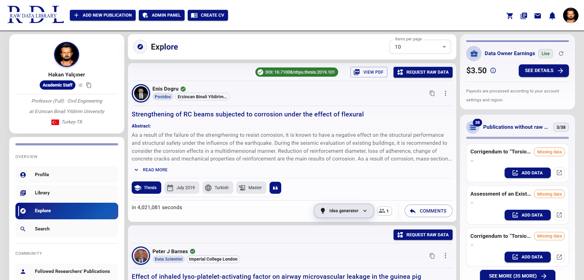 RDL Explore screen demo preview
